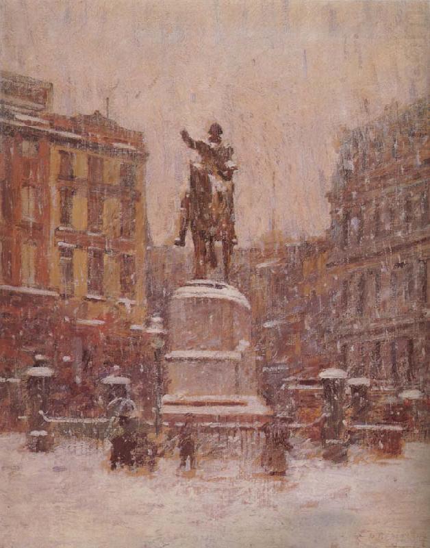 Union Square in Winter, Theodore Robinson